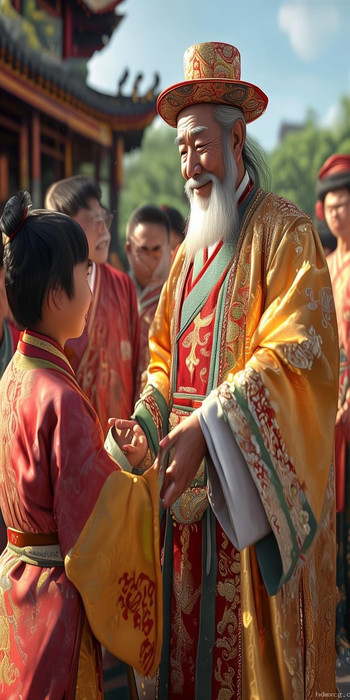 老师穿状元服与考生击掌送祝福的含义